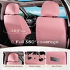 image:imageCoverado Universal Car Seat Covers Full Set Luxury StainResistant Waterproof Faux Leather Front amp Rear Seat Protectors Elegant EasyClean Automotive Interior  WhiteBlackPinkBlack