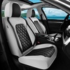 image:imageCoverado Universal Car Seat Covers Full Set Luxury StainResistant Waterproof Faux Leather Front amp Rear Seat Protectors Elegant EasyClean Automotive Interior  WhiteBlackWhiteBlack
