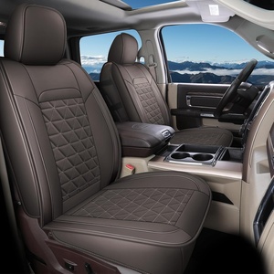 image:imageCoverado Ram Seat Covers Full Set Waterproof Ram 1500 Seat Cover Compatible with 20022026 Dodge RAM 1500 2500 3500 Crew Quad Cab with Curved Bench BlackampBlue lineCoffee flat back