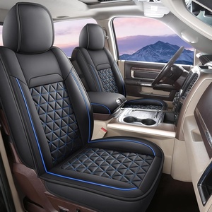 image:imageCoverado Ram Seat Covers Full Set Waterproof Ram 1500 Seat Cover Compatible with 20022026 Dodge RAM 1500 2500 3500 Crew Quad Cab with Curved Bench BlackampBlue lineBlackBlue line