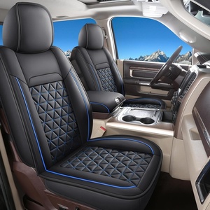image:imageCoverado Ram Seat Covers Full Set Waterproof Ram 1500 Seat Cover Compatible with 20022026 Dodge RAM 1500 2500 3500 Crew Quad Cab with Curved Bench BlackampBlue lineBlackBlue lineflat back