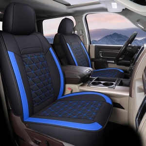 image:imageCoverado Ram Seat Covers Full Set Waterproof Ram 1500 Seat Cover Compatible with 20022026 Dodge RAM 1500 2500 3500 Crew Quad Cab with Curved Bench BlackampBlue lineBlue