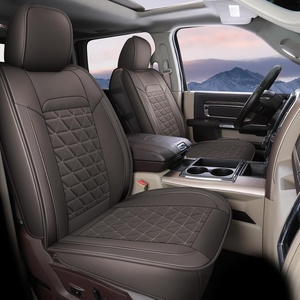 image:imageCoverado Ram Seat Covers Full Set Waterproof Ram 1500 Seat Cover Compatible with 20022026 Dodge RAM 1500 2500 3500 Crew Quad Cab with Curved Bench BlackampBlue lineCoffee