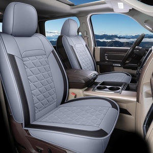 image:imageCoverado Ram Seat Covers Full Set Waterproof Ram 1500 Seat Cover Compatible with 20022026 Dodge RAM 1500 2500 3500 Crew Quad Cab with Curved Bench BlackampBlue lineGray flat back