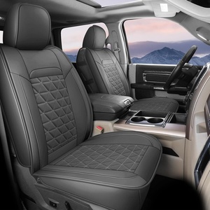 image:imageCoverado Ram Seat Covers Full Set Waterproof Ram 1500 Seat Cover Compatible with 20022026 Dodge RAM 1500 2500 3500 Crew Quad Cab with Curved Bench BlackampBlue lineDark gray