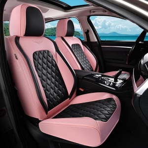 image:imageCoverado Universal Car Seat Covers Full Set Luxury StainResistant Waterproof Faux Leather Front amp Rear Seat Protectors Elegant EasyClean Automotive Interior  WhiteBlackPinkBlack