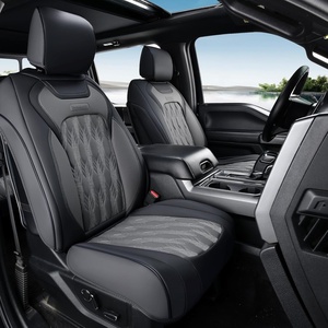 image:imageCoverado Car Seat Covers Full Set Leather Ford F150 Seat Covers Fit for 20152026 F150 and 20172026 F250 F350 F450 Super Duty Crew Cab XL XLT Lariat King Ranch PlatinumBlackBlackGray