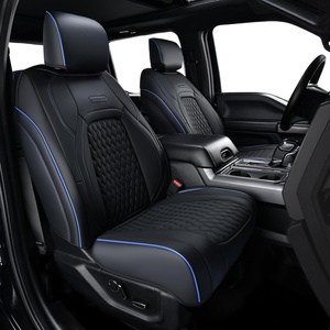image:imageCoverado Gray Ford F150 Seat Covers Full Set Car Seat Covers Waterproof Faux Leather Full Coverage Protector Pickup Truck Car Seat Cushion Cover Fit for 20152026 Ford F150 20172026 F250 F350 F450Blue line