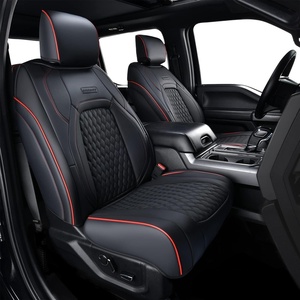 image:imageCoverado Gray Ford F150 Seat Covers Full Set Car Seat Covers Waterproof Faux Leather Full Coverage Protector Pickup Truck Car Seat Cushion Cover Fit for 20152026 Ford F150 20172026 F250 F350 F450Red line