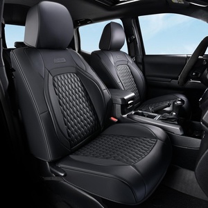 image:imageCoverado Tacoma Front Seat Covers Faux Leather Custom Fit for 20052015 Toyota Tacoma DoubleCrew Cab Base PreRunner SR5 Limited TRD Sport Front Seat Protection Red LineBlack