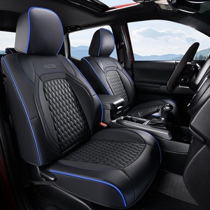 image:imageCoverado Tacoma Front Seat Covers Faux Leather Custom Fit for 20052015 Toyota Tacoma DoubleCrew Cab Base PreRunner SR5 Limited TRD Sport Front Seat Protection Red LineBlue Line