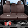 image:imageCoverado Tacoma Seat Covers Full Set Faux Leather Seat Covers Custom Fit for 20162023 Toyota Tacoma DoubleCrew Cab Base Prerunner SR5 Limited TRD Sport Interior Covers White LineBrown