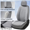 image:imageCoverado Tacoma Seat Covers Full Set Faux Leather Seat Covers Custom Fit for 20162023 Toyota Tacoma DoubleCrew Cab Base Prerunner SR5 Limited TRD Sport Interior Covers White LineGray