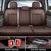 image:imageCoverado Tacoma Seat Covers Full Set Faux Leather Seat Covers Custom Fit for 20162023 Toyota Tacoma DoubleCrew Cab Base Prerunner SR5 Limited TRD Sport Interior Covers White LineBrown