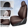 image:imageCoverado Tacoma Seat Covers Full Set Faux Leather Seat Covers Custom Fit for 20162023 Toyota Tacoma DoubleCrew Cab Base Prerunner SR5 Limited TRD Sport Interior Covers White LineBrown