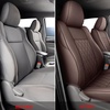 image:imageCoverado Tacoma Seat Covers Full Set Faux Leather Seat Covers Custom Fit for 20162023 Toyota Tacoma DoubleCrew Cab Base Prerunner SR5 Limited TRD Sport Interior Covers White LineBrown