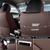 image:imageCoverado Tacoma Seat Covers Full Set Faux Leather Seat Covers Custom Fit for 20162023 Toyota Tacoma DoubleCrew Cab Base Prerunner SR5 Limited TRD Sport Interior Covers White LineBrown
