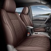 image:imageCoverado Tacoma Seat Covers Full Set Faux Leather Seat Covers Custom Fit for 20162023 Toyota Tacoma DoubleCrew Cab Base Prerunner SR5 Limited TRD Sport Interior Covers White LineBrown