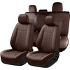image:imageCoverado Tacoma Seat Covers Full Set Faux Leather Seat Covers Custom Fit for 20162023 Toyota Tacoma DoubleCrew Cab Base Prerunner SR5 Limited TRD Sport Interior Covers White LineBrown