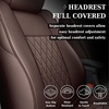 image:imageCoverado Tacoma Seat Covers Full Set Faux Leather Seat Covers Custom Fit for 20162023 Toyota Tacoma DoubleCrew Cab Base Prerunner SR5 Limited TRD Sport Interior Covers White LineBrown
