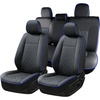 image:imageCoverado Tacoma Seat Covers Full Set Faux Leather Seat Covers Custom Fit for 20162023 Toyota Tacoma DoubleCrew Cab Base Prerunner SR5 Limited TRD Sport Interior Covers White LineBlue