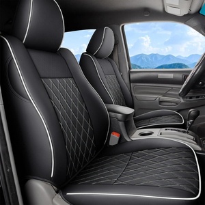 image:imageCoverado Tacoma Seat Covers Full Set Faux Leather Seat Covers Custom Fit for 20162023 Toyota Tacoma DoubleCrew Cab Base Prerunner SR5 Limited TRD Sport Interior Covers White LineWhite