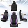 image:imageCoverado Leather Car Seat Covers Full Set Luxury DiamondPattern Black Leather Seat Covers amp Carbon Fiber Waterproof Car Seat Protector 5 Seats Automotive Seat Covers Universal Fit for Most CarsBlackPurple