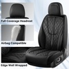image:imageCoverado Leather Car Seat Covers Full Set Luxury DiamondPattern Black Leather Seat Covers amp Carbon Fiber Waterproof Car Seat Protector 5 Seats Automotive Seat Covers Universal Fit for Most CarsBlack