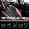image:imageCoverado Leather Car Seat Covers Full Set Luxury DiamondPattern Black Leather Seat Covers amp Carbon Fiber Waterproof Car Seat Protector 5 Seats Automotive Seat Covers Universal Fit for Most CarsBlackPink