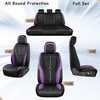 image:imageCoverado Leather Car Seat Covers Full Set Luxury DiamondPattern Black Leather Seat Covers amp Carbon Fiber Waterproof Car Seat Protector 5 Seats Automotive Seat Covers Universal Fit for Most CarsBlackPurple