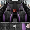 image:imageCoverado Leather Car Seat Covers Full Set Luxury DiamondPattern Black Leather Seat Covers amp Carbon Fiber Waterproof Car Seat Protector 5 Seats Automotive Seat Covers Universal Fit for Most CarsBlackPurple