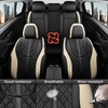 image:imageCoverado Leather Car Seat Covers Full Set Luxury DiamondPattern Black Leather Seat Covers amp Carbon Fiber Waterproof Car Seat Protector 5 Seats Automotive Seat Covers Universal Fit for Most CarsBlackBeige