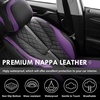 image:imageCoverado Leather Car Seat Covers Full Set Luxury DiamondPattern Black Leather Seat Covers amp Carbon Fiber Waterproof Car Seat Protector 5 Seats Automotive Seat Covers Universal Fit for Most CarsBlackPurple