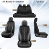 image:imageCoverado Leather Car Seat Covers Full Set Luxury DiamondPattern Black Leather Seat Covers amp Carbon Fiber Waterproof Car Seat Protector 5 Seats Automotive Seat Covers Universal Fit for Most CarsBlackGray