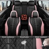 image:imageCoverado Leather Car Seat Covers Full Set Luxury DiamondPattern Black Leather Seat Covers amp Carbon Fiber Waterproof Car Seat Protector 5 Seats Automotive Seat Covers Universal Fit for Most CarsBlackPink