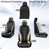 image:imageCoverado Leather Car Seat Covers Full Set Luxury DiamondPattern Black Leather Seat Covers amp Carbon Fiber Waterproof Car Seat Protector 5 Seats Automotive Seat Covers Universal Fit for Most CarsBlackBeige