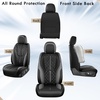 image:imageCoverado Leather Car Seat Covers Full Set Luxury DiamondPattern Black Leather Seat Covers amp Carbon Fiber Waterproof Car Seat Protector 5 Seats Automotive Seat Covers Universal Fit for Most CarsBlackGray