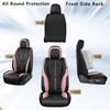image:imageCoverado Leather Car Seat Covers Full Set Luxury DiamondPattern Black Leather Seat Covers amp Carbon Fiber Waterproof Car Seat Protector 5 Seats Automotive Seat Covers Universal Fit for Most CarsBlackPink