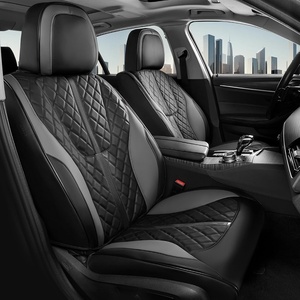 image:imageCoverado Leather Car Seat Covers Full Set Luxury DiamondPattern Black Leather Seat Covers amp Carbon Fiber Waterproof Car Seat Protector 5 Seats Automotive Seat Covers Universal Fit for Most CarsBlackGray