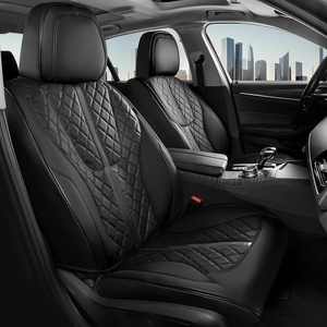 image:imageCoverado Leather Car Seat Covers Full Set Luxury DiamondPattern Black Leather Seat Covers amp Carbon Fiber Waterproof Car Seat Protector 5 Seats Automotive Seat Covers Universal Fit for Most CarsBlack